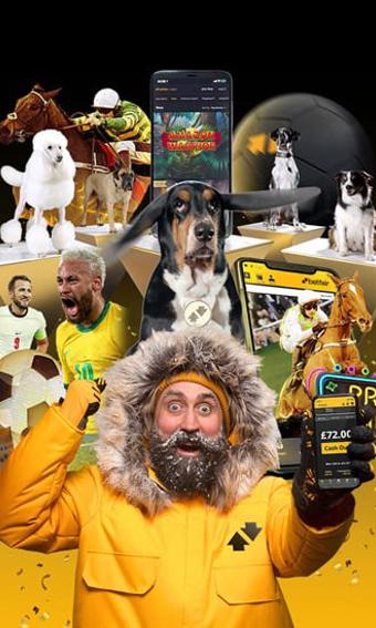 a man holding a phone and a dog